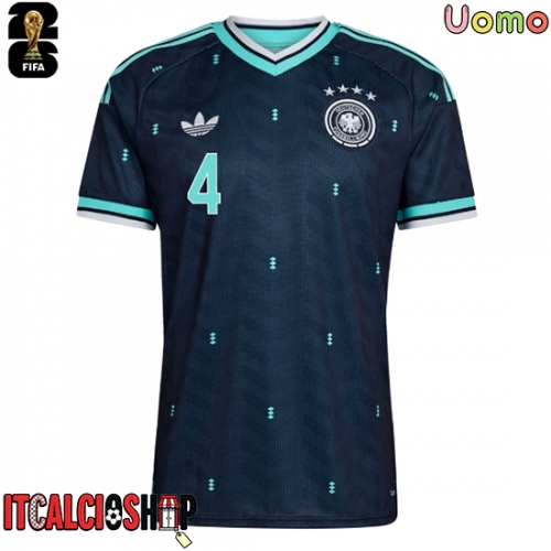 Germania Jonathan Tah #4 Seconda Maglia Mondiali 2026 Manica Corta